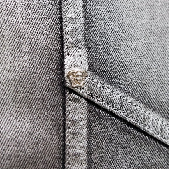 Versace Silver Painted Jeans - Picture 9 of 14